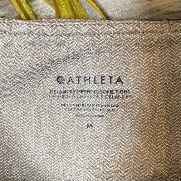 Athleta Delancey Tan Herringbone Women’s Leggings Sz M - Picture 4 of 13